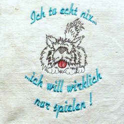 Stickdatei Kritzelhund Schrift1318