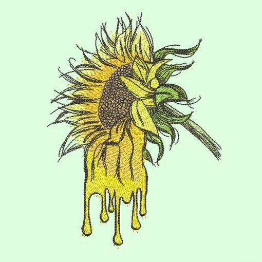 Stickdatei Sonnenblumen Stickvorschau