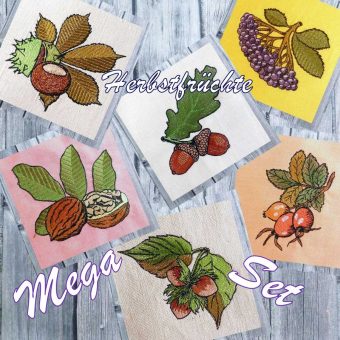 Herbstfruechte Mega Stickdateien Set