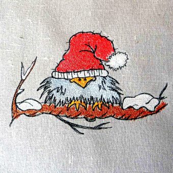 Stickdatei Kritzelvogel im Winter