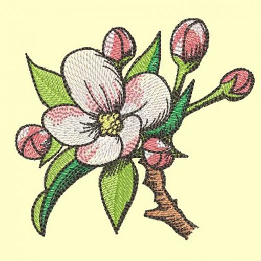Apfelblüte 1010 Stickmuster Vorschau