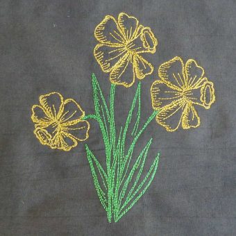 Stickdatei Narzissen in Linien 1318