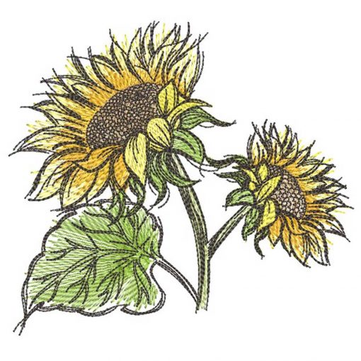 Stickdesign Sonnenblumen 1318 vorschau