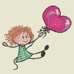 Stickdatei Herzlilly mit Herzballon vorschau