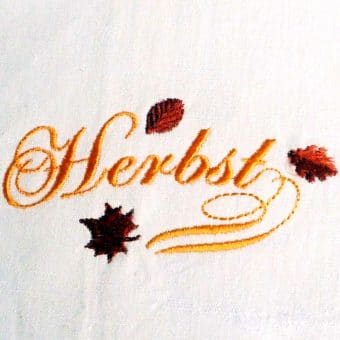 Stickdatei Herbst Schriftzug Kostprobe