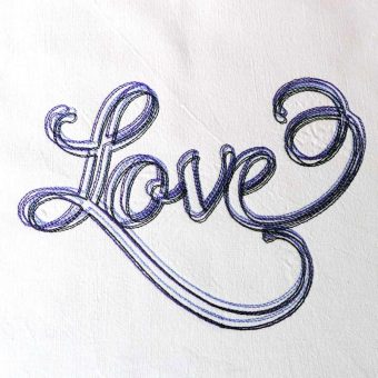 Schriftzug LOVE - Stickdatei