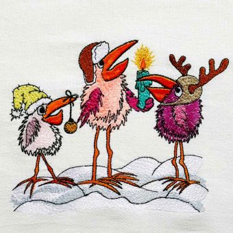 Stickdatei Kritzelvogelchor Weihnachten