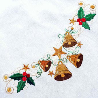 Stickdatei Weihnachtsranke Glocken