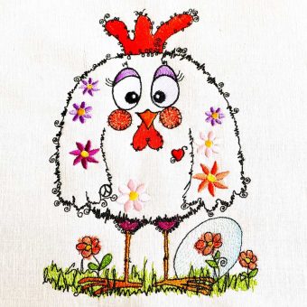 Stickdatei - Hippie-Huhn