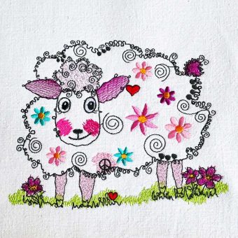 Stickdatei - Hippie-Schaf