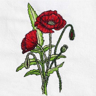 Stickdatei Klatschmohn - heimische Botanik