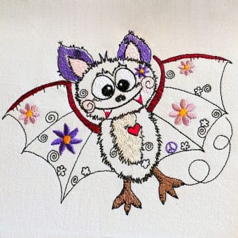 Hippie Fledermaus - Stickdatei