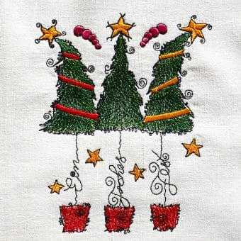 Elfenkritzeleien Christbäumchen - Stickdatei