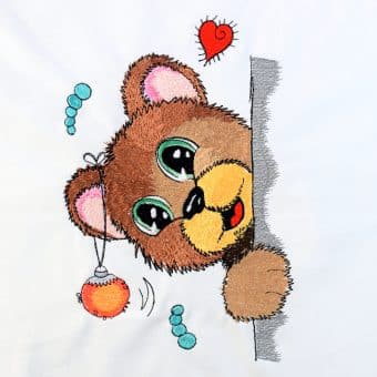 Elfenkritzeleien Eckengucker Teddy - Stickdatei