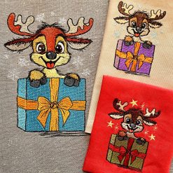 Elfenkritzeleien Elch mit Geschenk - Stickdatei – Bild 5