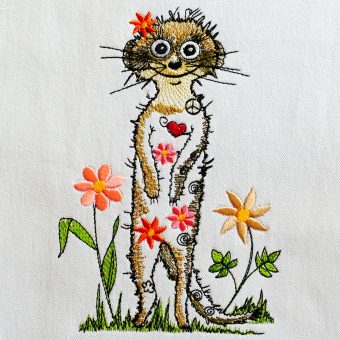 Stickdatei Hippie - Erdmännchen