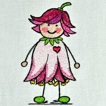 Stickdatei Blumenmädchen 01